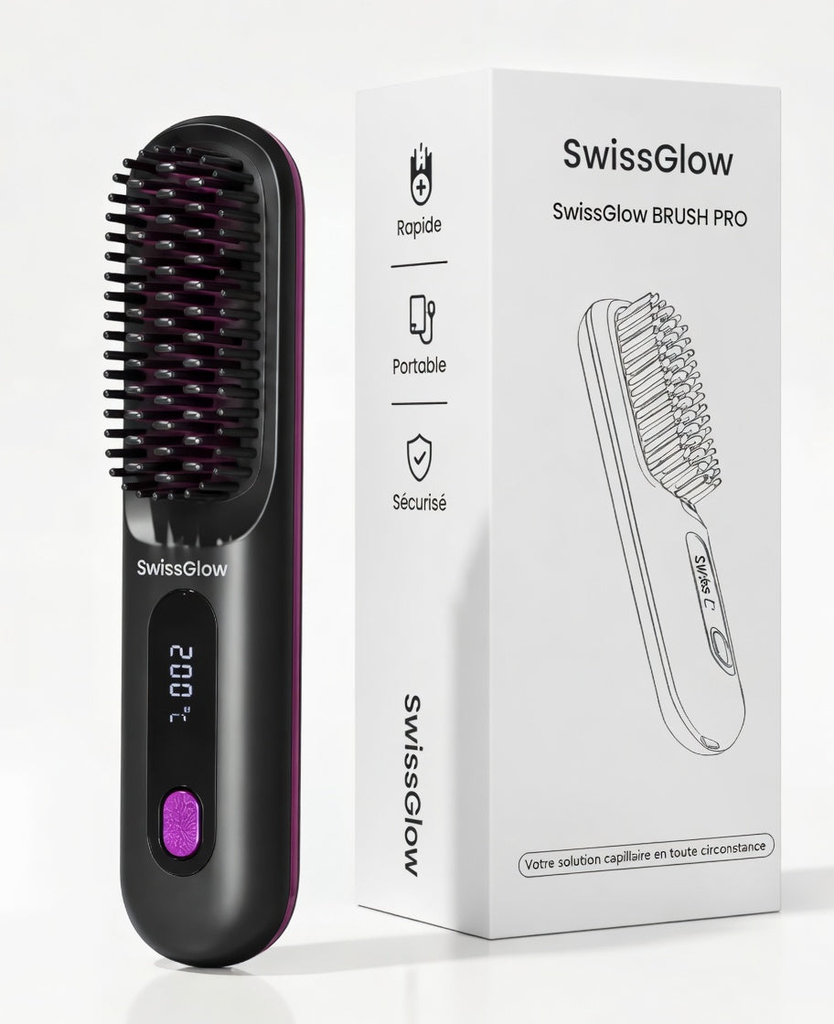 SwissGlow BRUSH PRO – Brosse chauffante sans fil